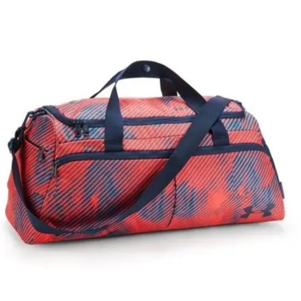 Under Armour Lg Duffle Bag Gym Sports Travel Multiple Compartments Logo Blue